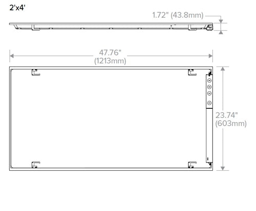 Columbia Lighting CBT24-LSCS-ELL10 2'x4' Back-Lit Troffer, 5500/4400/3300 Switchable Lumens, 3500/4000/5000K Switchable CCT, Emergency Battery Pack
