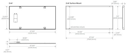 Columbia Lighting CFP24-4140-HE 40W 2'x4' LED Edge-Lit Flat Panel, 4000K, 4123 Lumens, Matte White Finish