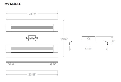 Columbia Lighting CHB2-40MV-FA-EDU 211W 2' LED High Bay, 4000K, 0-10V dimming, 120-277V, 27343 Lumens