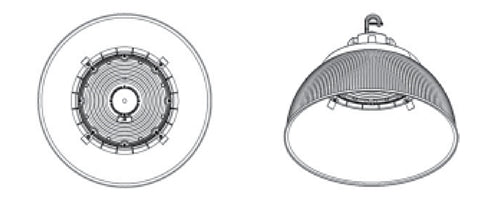 Columbia Lighting CRN2-1-PC16 Polycarbonate Reflector, Size 1, 6.3" Height 16" Diameter, Lumen Output Multiplier 98