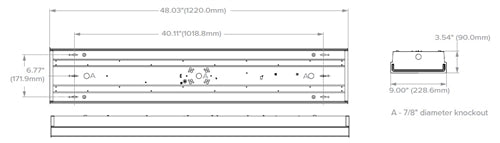 Columbia Lighting CWP4-A-LSCS 4' LED Wrap, 4400/4850/5300 Switchable Lumens, 3500K/4000K/5000K Switchable CCT, 0-10V Dimming