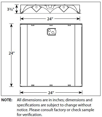 Columbia Lighting EPC22-214G-SH-EP115U-F5835 2'x2' EPC Full Distribution Luminaire, 2 Lamps, 14W T5, Grid Ceiling, Shield Profile, Static Air Function, Electronic T5, 1.15 Ballast Factor, Programmed Start (N/A T5HO, 1-Lamp), 120V-277V, 35K 85CRI T5 or T5