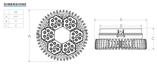 Columbia Lighting KHL-24LU5K-5M-A2-TN Kemlux III Hazardouz Location Light, 57W 24 LEDs, 120-277V, 5000K, 68 CRI, Type V Square Optics, Pendant Mount, 3/4" Hub, Tan Finish