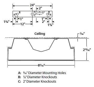 Columbia Lighting LAW2-35ML-EDU 49W 2' Low Profile LED Wraparound, 3500K, 4300 Lumens, 0-10V Dimming, 120V-277V