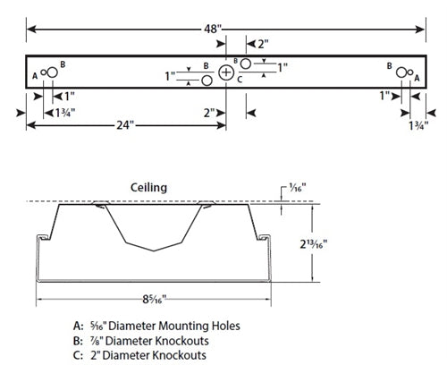 Columbia Lighting LAW4-30MW-EU 31W 4' Low Profile LED Wraparound, 3000K, Medium Low Watt, 3607 Lumens, Fixed Output, 120-277V