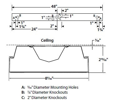Columbia Lighting LAW4-40ML-EDU 48W 4' Low Profile LED Wraparound, 4000K, Medium Lumen, 0-10V Dimming, 120-277V