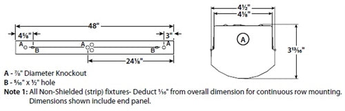 Columbia Lighting LCL4-40LW-EDU 25W 4' Lensed LED Striplight, 4000K, Low Watt, 0-10V Dimming, 120-277V, White Finish