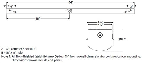 Columbia Lighting LCL8-35ML-EDU 96W 8' Lensed LED Striplight, 3500K, 10100 Lumens, 0-10V Dimming, 120-277V