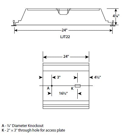 Columbia Lighting LJT22-35HLG-FSA12-EDU 43W 2'x2' LED Troffer with Advanced Solid State Technology, 3500K, High Lumen, Grid Ceiling, White Flush Steel Door, Pattern 12 Acrylic Lens Shielding, 0-10V Dimming, 120-277V