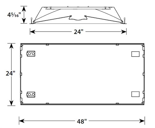 Columbia Lighting LSER24-30LWG-C-EDU 2'x4' Serrano LED Architectural Luminaire, 3000K, 3915 Lumens, Grid Ceiling, Contour Shielding, 0-10V Dimming, 120-277V