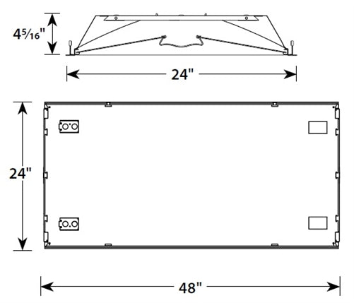 Columbia Lighting LSER24-35VLG-C-EDU 82W 2'x4' Serrano LED Architectural Luminaire, 3500K, 7950 Lumens, Grid Ceiling, Contour Shielding, 0-10V Dimming, 120-277V