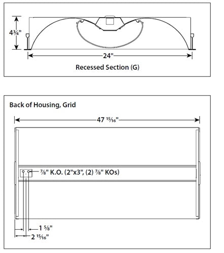 Columbia LTRE24-30HLG-RFA-EU-ELL14 52W 2'x4' Transition LED Enclosed High Efficientcy Architectural Lens, 3000K, High Lumen, Grid Lay-in, Ribbed Frosted Acrylic, Fixed Output, 120V-277V with Battery back up