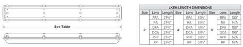 Columbia Lighting LXEM4-40ML-DFA-EU-ELL14 47W 4' LED Enclosed and Gasketed Fiberglass Extreme Environment with Emergency Battery Pack, 4000K, Medium Lumen, Deep Frosted Acrylic Shielding, Fixed Output, 120-277V, White Finish