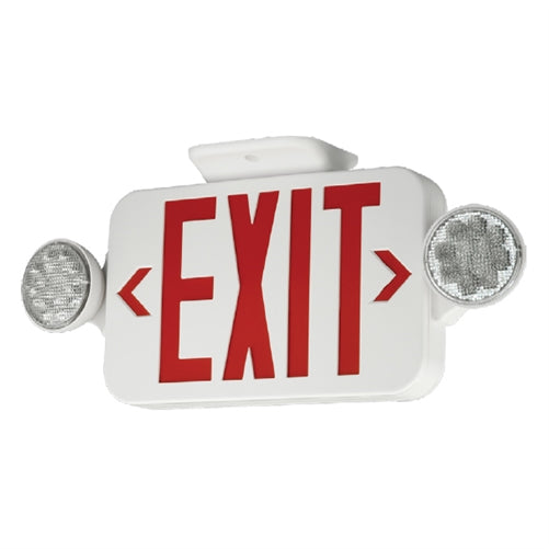 Compass CCRRCSD Combination Exit/Emergency Light, Universal Face, Red Letters, Self-Test/Self-Diagnostics, NiMh Battery, Remote Capacity, CEC T20
