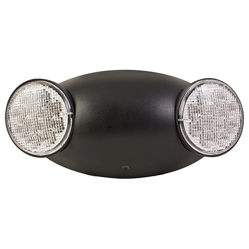 Compass Lighting CU2B Black Thermoplastic, Dual-Head LED Emergancy Light, 120/277 Input, Damp Location Listed, 3 VDC, 1 Watt