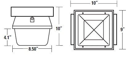Dual-Lite C942FE 42W CFL RidgeLine Outdoor Emergency Canopy Light, with Emergency Battery Back-Up, Dark Bronze Finish