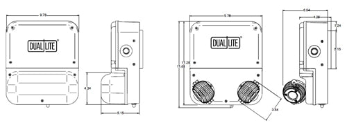 Dual-Lite DYN12 12W Industrial High Lumen LED Emergency Light, No Self-Diagnostics, Wet Location, 3W Lamps
