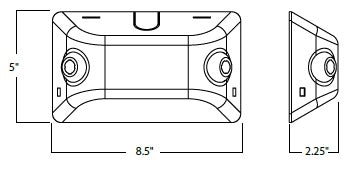 Dual-Lite EV2DIB 1W Architectural LED Emergency Light, Damp Location Listed, Spectron Self-Diagnostics, Black Finish