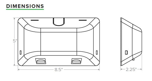 Dual Lite EV4D-02WAL 4W Architectural LED Emergency Light, Damp Location Listed, 2W LED lamps with Wide Area Lens