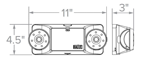 Dual Lite EZ-2LB LED lamp head Dual Emergency Light, Damp Location Listed, Wall Mount, Black Finish