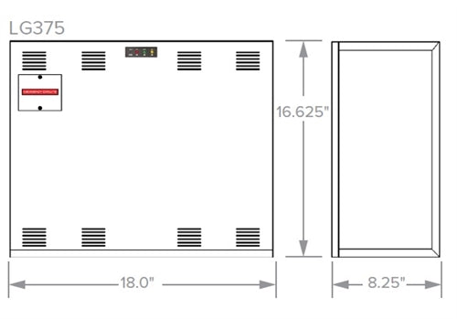 Dual-Lite LG375SI LiteGear 375VA/W Single-Phase Central Lighting Inverter, Surface Wall Mount, With Spectron Self Testing