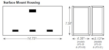 Dual-Lite LPS35-S 35W Central Lighting Micro Inverter, Surface Wall Mount