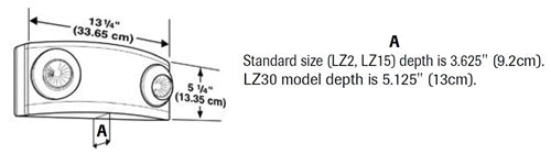 Dual-Lite LZ2-03L 10W Dual Designer LED Emergency Light, 6V DC Battery, 3W LED Lamps