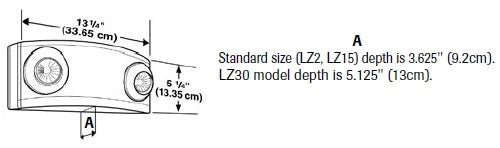 Dual-Lite LZ30-03L 30W Dual Designer Emergency Light, 6V Lead-Calcium Battery, 3W LED Lamps,