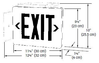 Dual-Lite SESRBNE-VTR Sempra Die Cast Exit Sign, Single Face, Red Letter Color, Black Finish with Brushed Facec, Emergencey Operation, No Self-Diagnostic, Vandal/Tamper Resistant