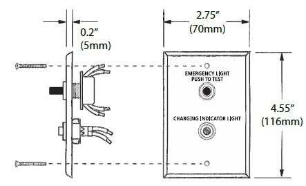Dual-Lite SPRTS Single-Pole Remote Test Switch/Charge Indicator for Use with Dual-Lite's UFO-3AW, 4W, 5W, 6W, 7W, CF, LP, and LED Series Emergency Battery Packs