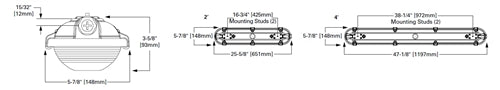 Fail Safe 4VRVT3-LD5-4-G-UNV-L840-CD1-WL-U 4' Tamper Resistant Vaportite LED, 4000 Lumens, General Distribution, 120-277V, 4000K, 1 Dimming Driver, Wet Location