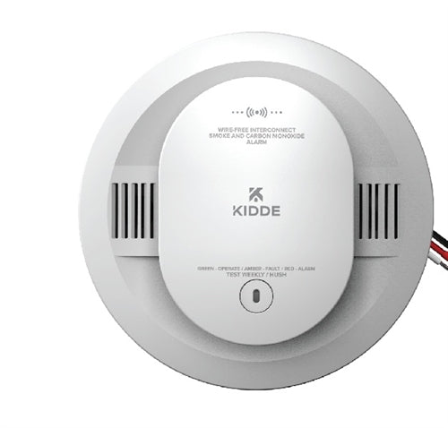 Firex SMACFEX-VRF AC Hardwired Wire-Free Interconnect Photoelectric Smoke Alarm with Voice Alerts with 2 AA Backup Batteries