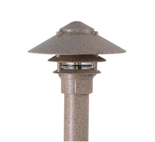 Focus Industries AL-03-3T-LEDP-BLT 12V 4W LED 300 lumens 3 Tier 6" Pagoda Hat Area Light, Black Texture Finish