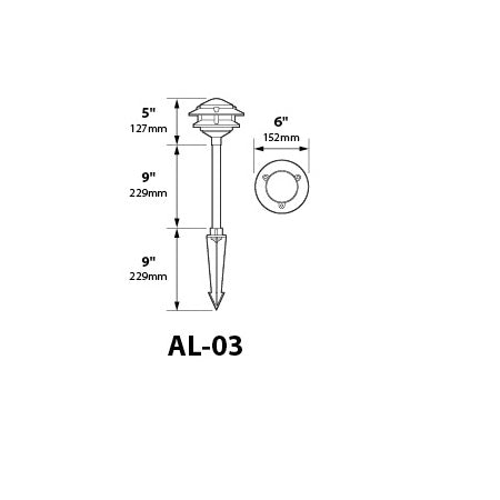 Focus Industries AL-03-LED3CAM 12V 3W Omni LED Cast Aluminum 6" 2 Tier Pagoda Hat Area Light, Camel Tone Finish