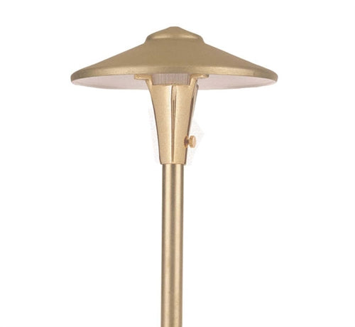 Focus Industries AL-04-LEDP-BRS 12V 4W LED 300 lumens 7.5" China Hat Area Light, Unfinished Brass