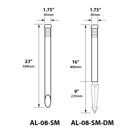 Focus Industries 12V 3W Omni LED Extruded Copper 1.75" Diameter Small Bollard, Deck Mount, Copper Acid Rust Finish