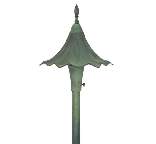 Focus Industries AL-14-BRS 12V S8 Incandescent 8" Oriental Hat Area Light, Unfinished Brass