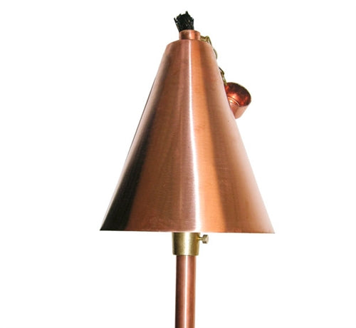 Focus Industries AL-18-LG-AH-BB-COP 12V 20W T4 Halogen Tiki Torch Light, Brass Bamboo Stem Area Light, Unfinished Copper