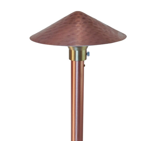 Focus Industries AL-19-HHAH-F-COP 12V 20W T3 Halogen 8" Hammered Hat Finial Area Light, Unfinished Copper