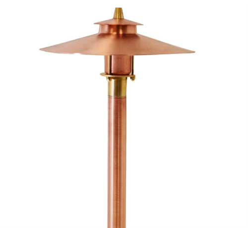 Focus Industries AL-21-HBPCOP 12V 20W T3 Halogen 7" China Hat with Adjustable Stem Area Light, Unfinished Copper