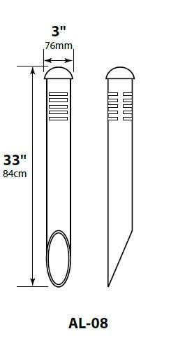 Focus Industries AL08ALUML12HTX 12V 3W Omni LED Extruded Aluminum 3" Diameter Mini Bollard, Hunter Texture Finish