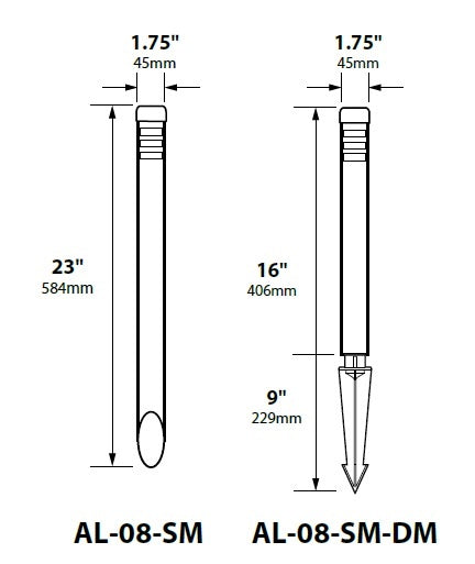 Focus Industries AL08SML12CAR 12V 3W Omni LED Copper 1.75" Diameter Mini Bollard, Copper Acid Rust Finish