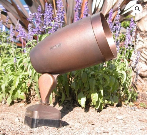 Focus Industries DL-30-NLEC-BRT 120V Par Floodlight Bullet Style with Extension Collar 50W PAR30 Halogen, Lamps not supplied, Bronze Texture Finish