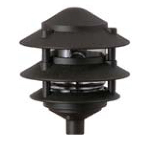 Focus Industries IAL-03-NL-BLT E26 Standard Base 3 Tier 6" Pagoda Hat Area Light, Black Texture Finish