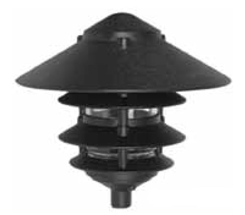 Focus Industries IAL-04-10NL-BLT E26 Standard Base 4 Tier 10" Pagoda Hat Area Light, Black Texture Finish