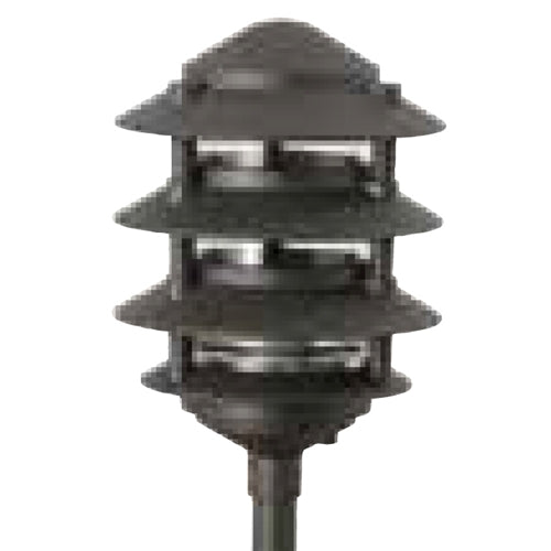 Focus Industries IAL-04-NL-RBV E26 Standard Base 4 Tier 6" Pagoda Hat Area Light, Rubbed Verde Finish