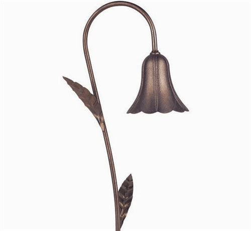 Focus Industries PL-04-LEDP-LVS-WBR 12V 4W LED 300 lumens Tulip Path Light with Stem Leaves, Weathered Brown Finish