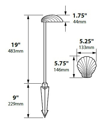 Focus Industries PL03DCL12RBV 12V 3W Omni LED Die Cast Aluminum Sea Shell Hat Path Light, Rubbed Verde Finish