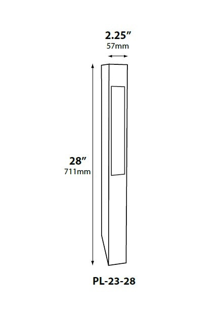Focus Industries PL2328L12CAM 12V 3W Omni LED 28" Aluminum Bollard Path Light, Camel Tone Finish