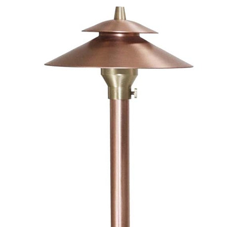 Focus Industries RXA-01-2T-COP 12V 20W T4 Halogen 6" China Hat Two Tier with Adjustable Hub Area Light, Unfinished Copper